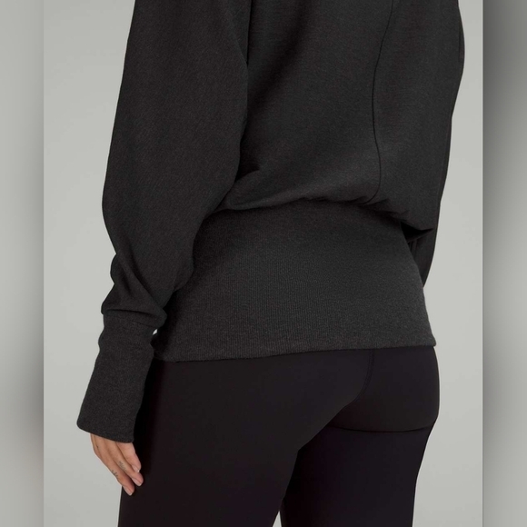 Lululemon Throwback Flashback Pullover W3FZ6S Hoodie Sweatshirt Black Size 4 - Picture 7 of 8